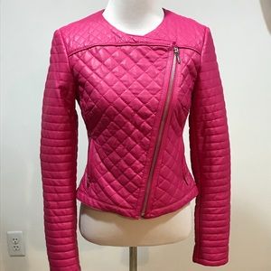 Size XS. Hot pink INC pleather jacket. Like new!